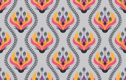 Flower geometric ethnic pattern seamless. Stock-Illustration