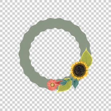 Flower geometric frame ornament vector Stock Illustration