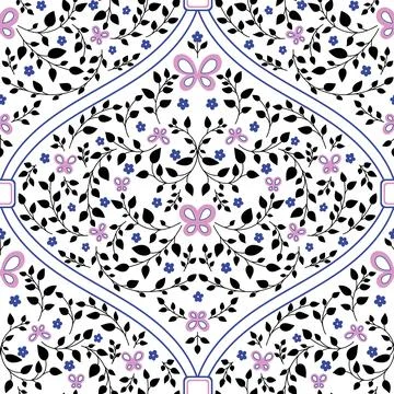 Flower geometric pattern. Seamless vector background. Ornament for fabric, wa Illustrazione stock