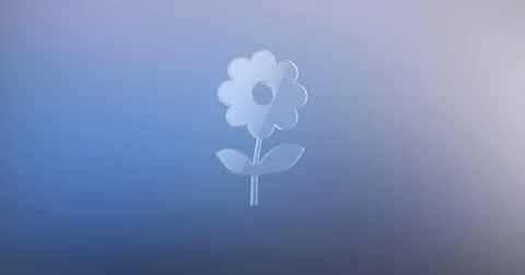 Flower Glass 3d Icon Stock Footage 77536166