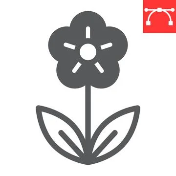 Flower glyph icon, Happy Easter and spring, flower vector icon, vector graphics Illustrazione stock
