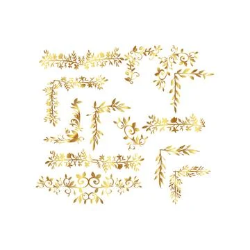 Flower Gold 1 Stock Illustration