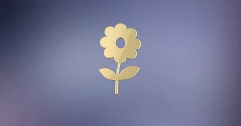 Flower Gold 3d Icon Stock Footage 77536229