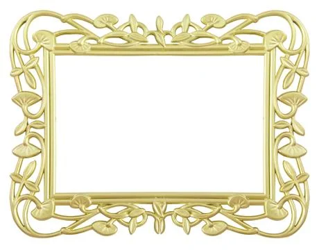 Flower gold frame Stock Illustration