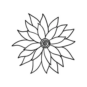 FLower in hand drawn doodle style. Floral sketch isolated on white background Stock Illustration