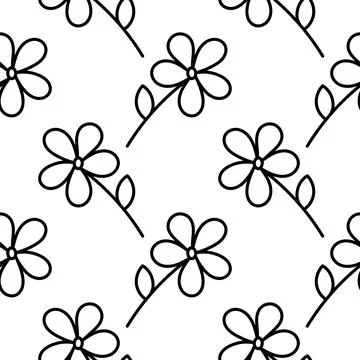 Flower hand drawn seamless pattern Stock Illustration
