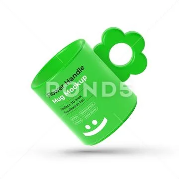 Flower Handle Mug Mockup Modèle PSD