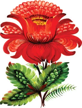 Flower handpainted plant  background Stock Illustration