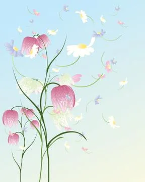 Flower heads Stock Illustration