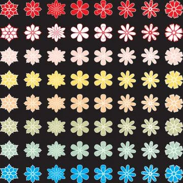 Flower heads Stock Illustration