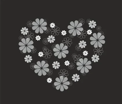 Flower heart template. Vector illustration. Stock Illustration