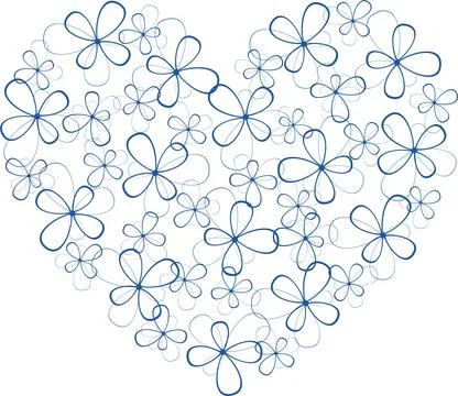 Flower heart template. Vector illustration. Stock Illustration