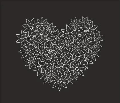 Flower heart template. Vector illustration. Stock Illustration
