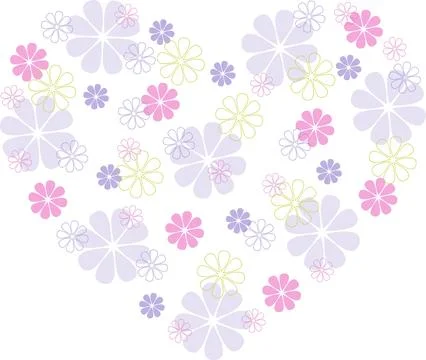 Flower heart template. Vector illustration. Stock Illustration