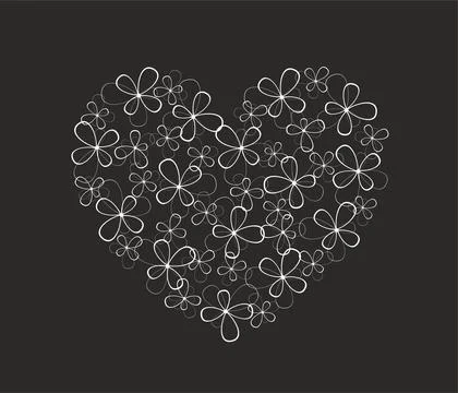 Flower heart template. Vector illustration. Stock Illustration