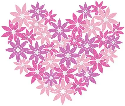 Flower heart template. Vector illustration. Stock Illustration