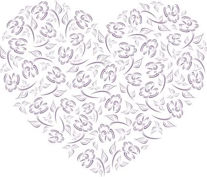 Flower heart template. Vector illustration. Stock Illustration