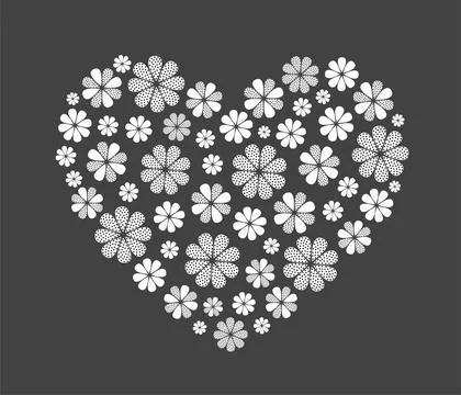 Flower heart template. Vector illustration. Stock Illustration
