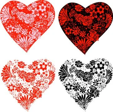 Flower Hearts Stock Illustration