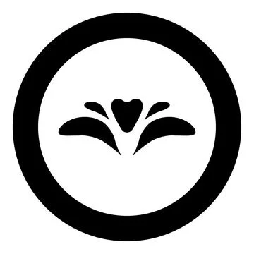 Flower icon in circle round black color vector illustration solid outline sty 스톡 일러스트