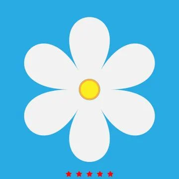 Flower icon . Different color . Stock Illustration