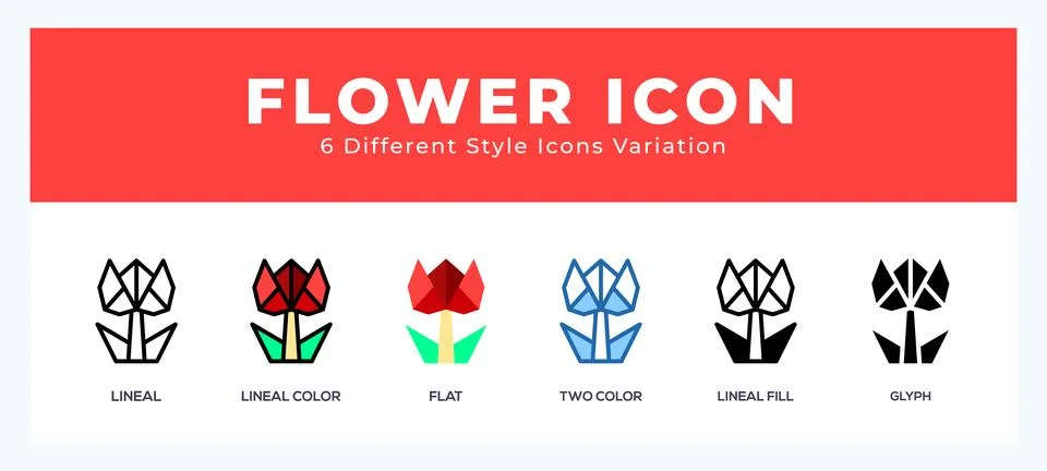 Flower icon in different style vector illustration. 库存插图