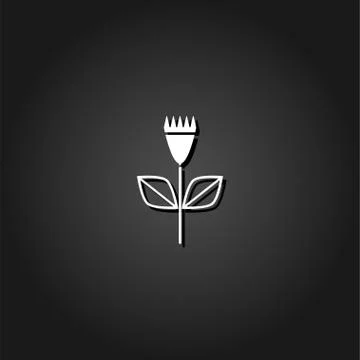 Flower icon flat. Stock Illustration