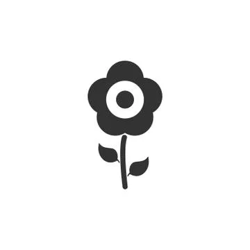 Flower icon flat Illustrazione stock