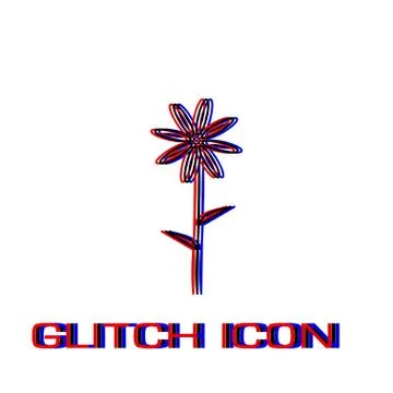 Flower icon flat. Stock Illustration