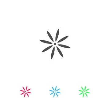 Flower icon flat. Stock Illustration