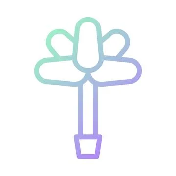 Flower icon gradient green purple colour easter symbol illustration. Stockillustratie