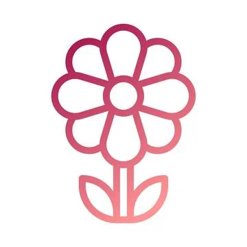Flower icon gradient red white easter illustration Stock Illustration
