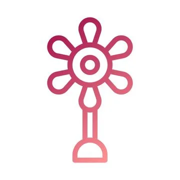 Flower icon gradient red white easter illustration 스톡 일러스트