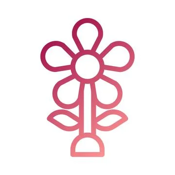 Flower icon gradient red white easter illustration Stock Illustration
