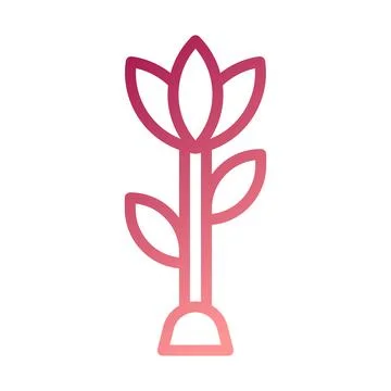 Flower icon gradient red white easter illustration Stock Illustration