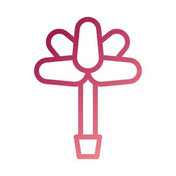 Flower icon gradient red white easter illustration Stock Illustration