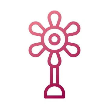 Flower icon gradient white red colour easter symbol illustration. 스톡 일러스트