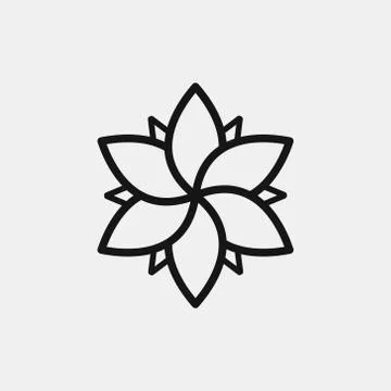 Flower icon logo design. simple flat vector illustration Stock Illustration