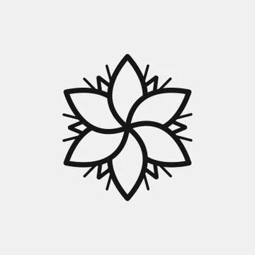 Flower icon logo design. simple flat vector illustration Stock Illustration