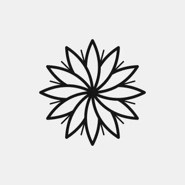 Flower icon logo design. simple flat vector illustration Illustrazione stock