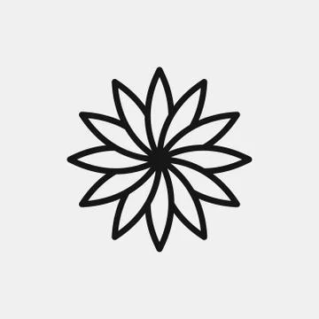 Flower icon logo design. simple flat vector illustration Illustrazione stock