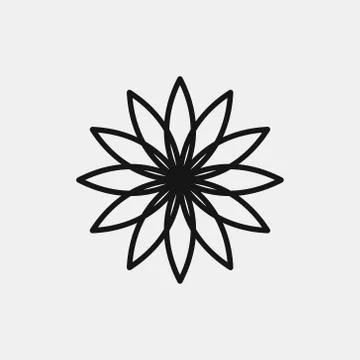 Flower icon logo design. simple flat vector illustration Stock Illustration