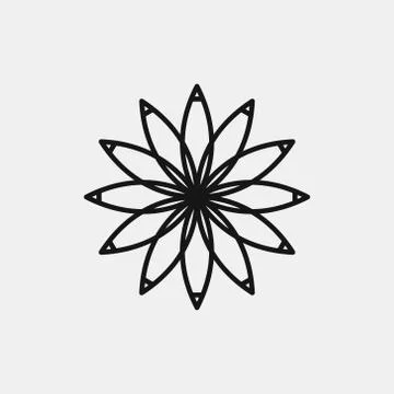 Flower icon logo design. simple flat vector illustration Illustrazione stock