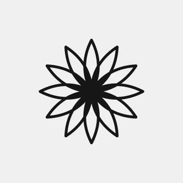 Flower icon logo design. simple flat vector illustration Illustrazione stock
