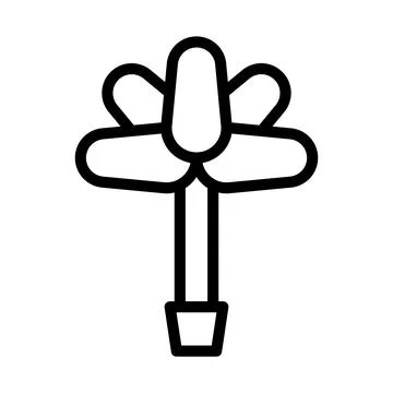 Flower icon outline style easter illustration vector element and symbol per.. Stock Illustration