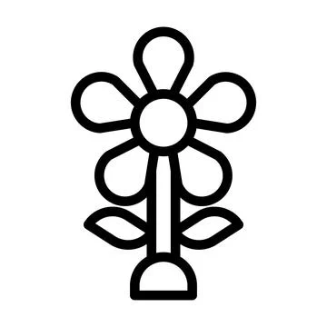 Flower icon outline style easter illustration vector element and symbol per.. Stock Illustration