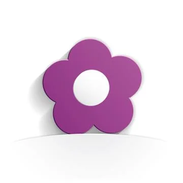 Flower icon paper Stock Illustration