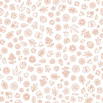 Flower icon seamless pattern. Floral leaves and flowers white te Illustrazione stock