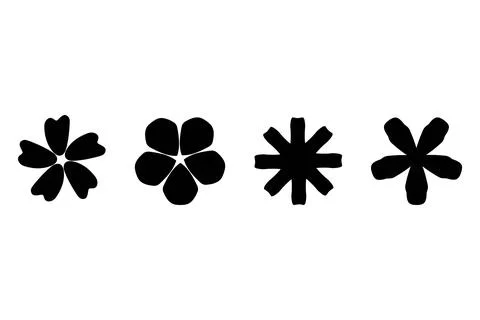 Flower icon set. Botanical Vector Stock Illustration