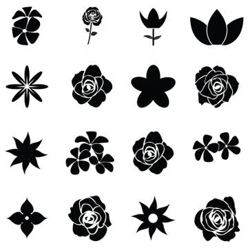 Flower icon set Illustrazione stock